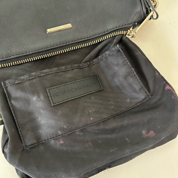 Rebecca Minkoff Black Mini Mac 5 Zip Crossbody Bag with Gold Chain - Picture 3 of 4